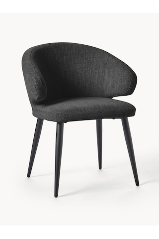 Celıa Bouclé Kollu Sandalye Midcentury Tarzında Şıklık Ve Konfor Siyah