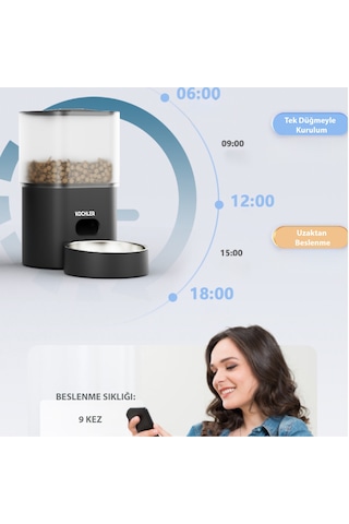 Akıllı Mama Ve Su Otomatı, 2,5 L Mama Hazneli Ve 3 L Su Kaplı, Wi-fi Ve Smart Life Uygulama Kontrollü, Kedi Ve Küçük Irk Köpekler İçin Otomatik Besley