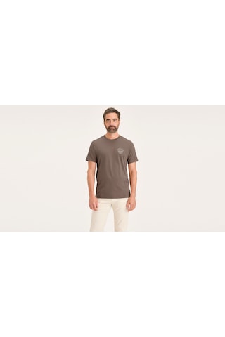 Dockers Graphıc Tee Traveler Logo Graphıc Tee Fo Erkek Kahverengi T-shirt - A1103 Kahverengi