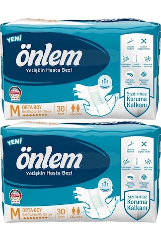 Hasta Bezi Bel Bantlı Tekstil Yüzey Medium Orta 60 Adet