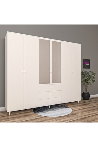 Trade 6 Kapılı Gardrop Mdf Sis Gri
