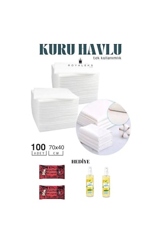 100 Adet Tek Kullanımlık Havlu Hasta Bakım Bebek Bakım Manikür Pedikür Havlusu Hediyeli