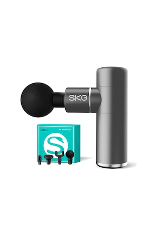 Skg F3 Masaj Tabancası, Grey, 4 Darbe Yoğunluğu, Farklı Bölge İçin 4 Modüler Masaj Başlığı, Gri