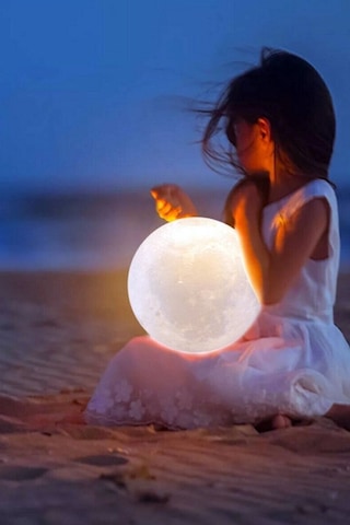 3d Standlı Büyük Boy Ay Gece Lambası Hediyelik Küre Led Başucu Lambası Renkli