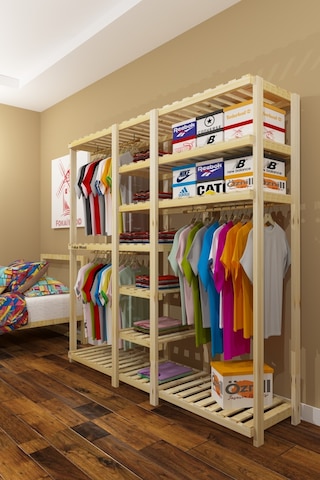 Grande Tres Espejo - Açık Ahşap Elbise Dolabı