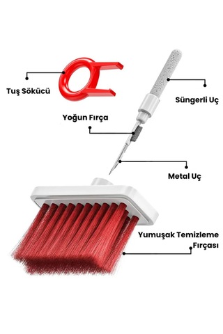 5 Fonksiyonlu Çok Amaçlı Teknolojik Cihaz Temizlik Fırçası Seti Klavye, Kulaklık, Telefon, Kamera Temizleme Aracı 1