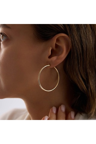 14k Altın Halka Küpe 1.8 Mm 5.5 Cm T14318 Renkli