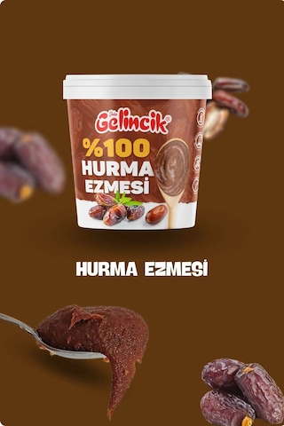 2'li Set Katkısız Doğal %100 Sade Hurma Ezmesi %100 Hurma Dolgusu 2kg Hurma Püresi 2 Adet