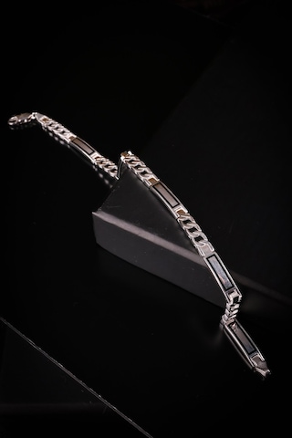 Encili Silver 925 Ayar Gümüş Özel Tasarım Zincir Model Erkek Bileklik Gümüş