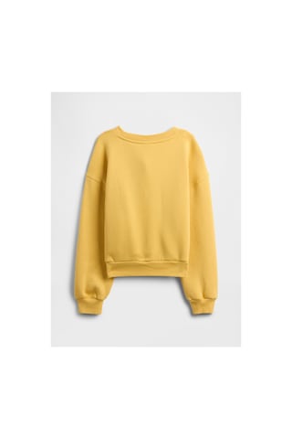 Gap Kız Çocuk Oversized Bisiklet Yaka Sweatshirt sarı