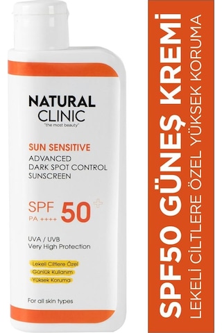 Natural Clinic SPF50+ Leke Karşıtı Yüksek Koruma Nemlendirici Güneş Kremi 200 ML