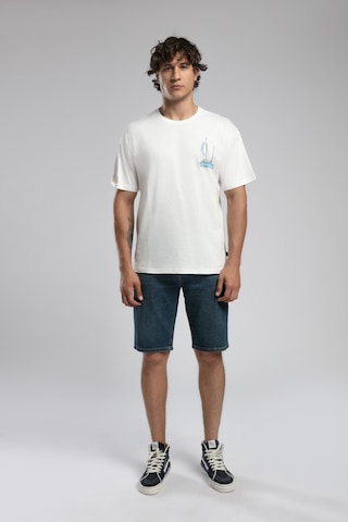 Lee Cooper Kelvin Erkek %100 Pamuk O Yaka T-shirt Ekru-19933 Ekru