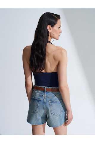 Dilvin 21231 Halter Yaka Bodysuit-k.lacivert