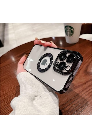 Teknomoda Apple Uyumlu iPhone 11 Kılıf Logo Yeri Açık Kamera Lens Korumalı Renkli Kenarlı Şeffaf Silikon