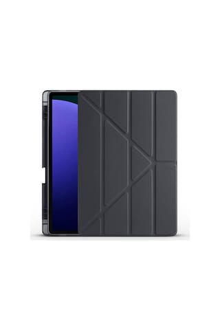 Goocamp Galaxy Tab S9 Fe Plus Kılıf Uyumlu Tri Folding Kalem Bölmeli Standlı Kılıf- Tablet Kılıfı