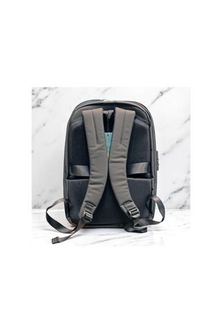 Laptop Gözlü İnce Tasarım Şifreli Sırt Çantası Baggaj S24135 Siyah - Gri