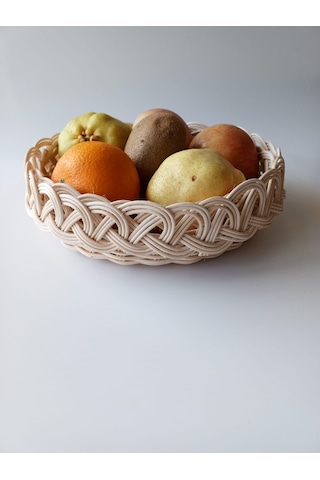 Bambu El Yapımı Çok Amaçlı Sepet 26 Cm Bej