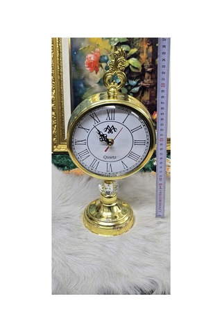 Masaüstü Dekoratif Quartz Saat Altın Renk Vintage Tasarım