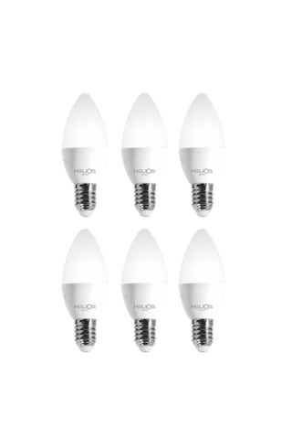 6 Adet Helios 8w Led Buji Ampul 6500k Beyaz Işık E-14 İnce Duy Avize Ampulü 6 Adet