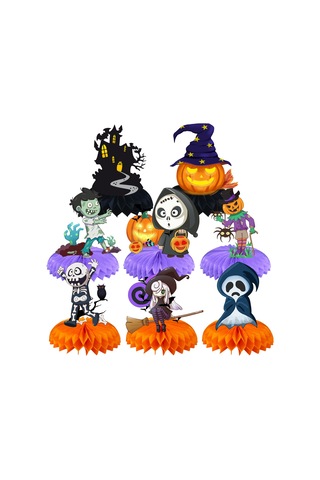 Cadılar Bayramı Petek Toppers, 8 Pcs Centerpieces Temalı Partiler İçin Masa Süslemeleri