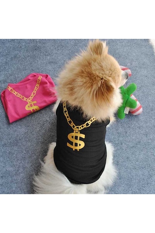 Köpek Ve Kedi İçin Siyah Dolar Pet Kıyafeti