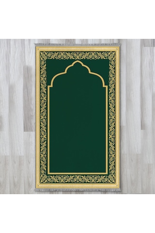 Evaşk Namazlık Dokuma Halı Kaymaz Muslumana Seccade80 x 130 Yeşil EVASK801H80