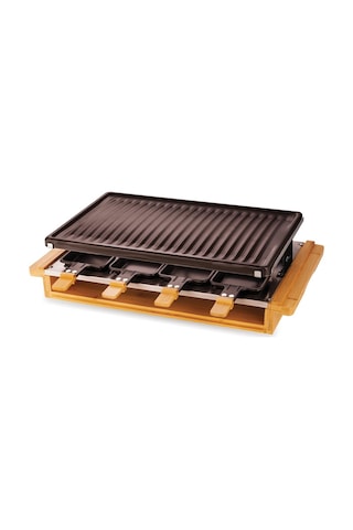 Lıttle Balance 8501 Premium Bamboo 8, Raclette Grill 8 Kişilik, Yapışmaz Kaplama, 1200 W, Gerçek Bambu Diğer