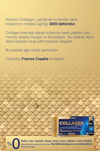 Nutraxin Collagen Gold Quality 10x50 Ml Marin Kolajen, Q10, Biotin, Hyalüronik asit