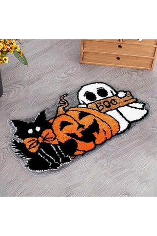 Suntek Cadılar Bayramı Zemin Matı Modern Dekoratif Alan 40cmx60cm Çok Renkli