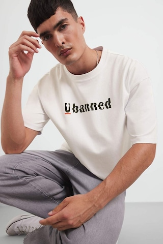 Defacto %100 Pamuk Loose Fit Bisiklet Yaka Baskılı Kısa Kollu Tişört F5731ax25auer105 Ekru