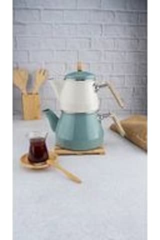 Lumino - Bambu Kulplu Çaydanlık Takımı Yeşil Yeşil