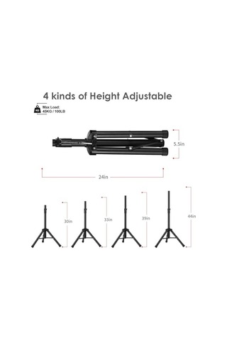 Coverzone Profesyonel Taşınabilir Hoparlör Stant Ayarlanabilir Uzatma 76cm İla 111cm Pa Dj Kısa Tripod Standı Mini