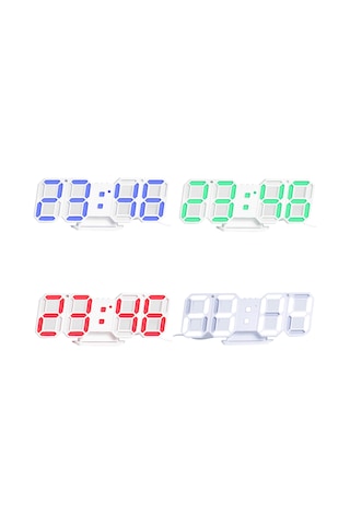 Vkemall Dijital Led Duvar/sandık Saati, Usb Ve Pil Beslemeli, 3d立体 Tasarım, Beyaz Işık, Abs Malzeme