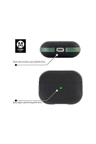 Gld-spt- Movenchy Apple Uyumlu AirPods 3 3.nesil Mo-a8 Armor Kılıf - Siyah