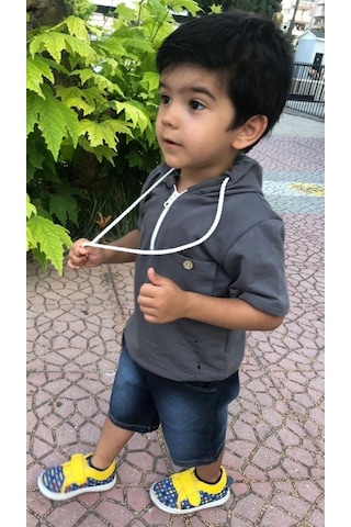 Kot Pantolonlu Kapşonlu Erkek Çocuk 2'li Takım - 3-6 Yaş