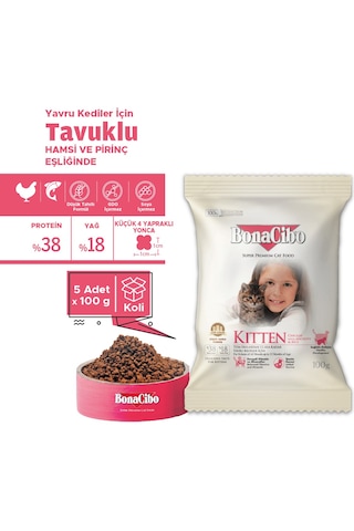 Kitten Tavuklu Ve Balıklı Yavru Kedi Maması, 100 Gr X 5 Adet