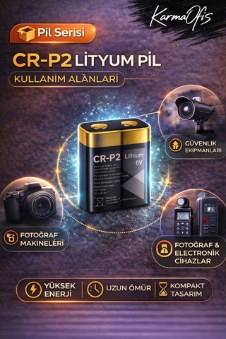 Cr-p2 Lityum Pil 6v Fotoğraf Makinesi Pili Kamera Pili Lithium Battery