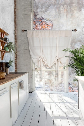 Naturel Potlu Perde Retro Krem