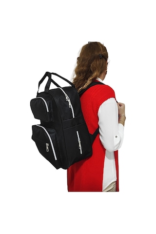 USF Bebek Bakım Çantası Organizatör Fonksiyonel Anne Bebek Bakım Sırt Çantası Siyah