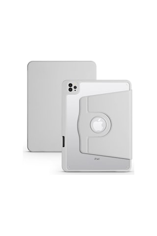 Apple Uyumlu iPad, Pro 11 2024 M4 Mvv83tu/a Mwr83tu/a Termik Kalem Bölmeli Dönebilen Standlı Kılıf Kapaklı Kılıf