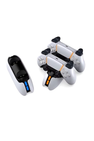 Ps5 Kol Şarj Edici Stand Dock Led Işıklı Göstergeli Çift Kol Şarj