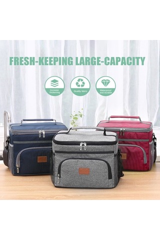 Tongxida 16l Isı-sıfır Saklama Çantası, Piknik & Ofis İçin, Sızıntısız, Kalın Malzeme, Çift Yan Çanta, Reşen Mavisi, Çok Renk Çok Renkli