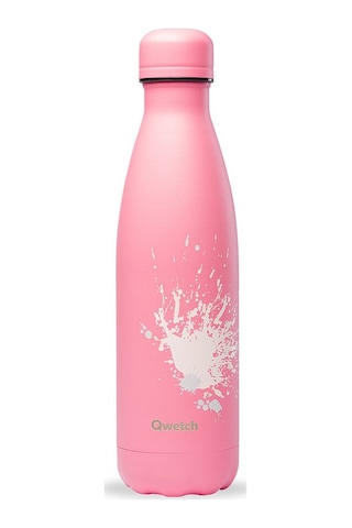 Qwetch QD3381 Sprey Desenli Isı Yalıtımlı 500 ML Termos - Pembe