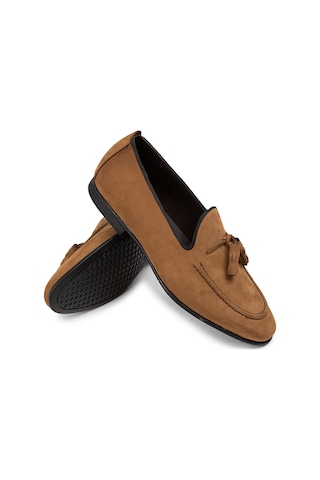 Deery Hakiki Nubuk Taba Rengi Erkek Loafer - 01701mtbac17 Taba