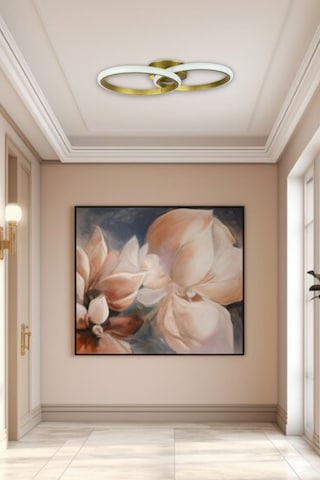 Jolly Modern Tasarım Eskitme Renk Salon - Mutfak - Hol Beyaz Led 2 Li Avize Eskitme