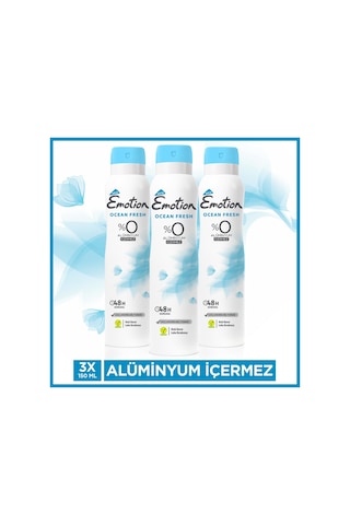 Emotion Ocean Fresh Kadın Sprey Deodorant 3 x 150 ML
