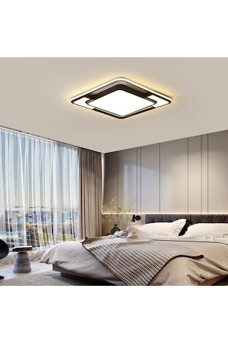 Işık Karesi Tavan Lambası,modern Led Aydınlatma Siyah