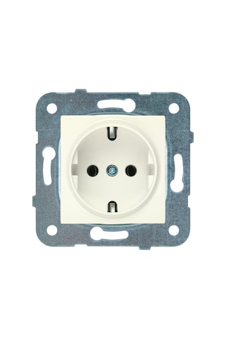 Karen Beyaz Topraklı Elektrik Prizi Güvenli Bağlantı Priz