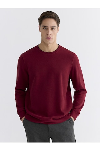 Lcwaıkıkı Classic Kırmızı Bisiklet Yaka Erkek Sweatshirt
