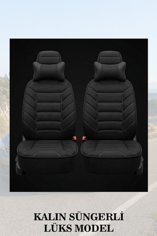 Opel Combo 2014 Uyumlu Premium Lüks Siyah Renk 2 Adet Minder Ve Yastık